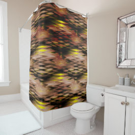 Gradient braun bis gelb formend abstrakte Zickzack Duschvorhang