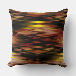 Gradient braun bis gelb formend abstrakte Zickzack Kissen