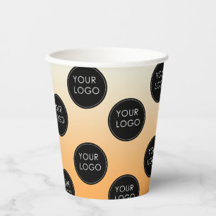 Gradient Business Logo Ombre Company Orange Pappbecher