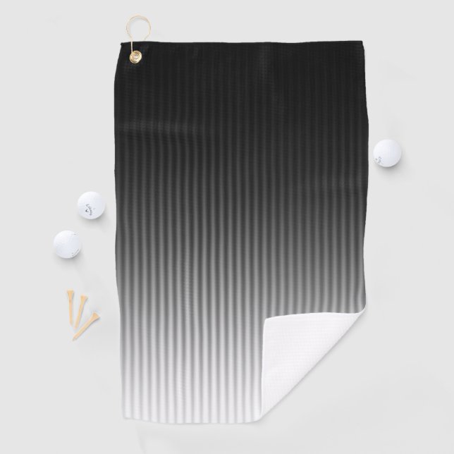 Gradient Cool Stylish Trendy Black & White Streife Golfhandtuch (Insitu)