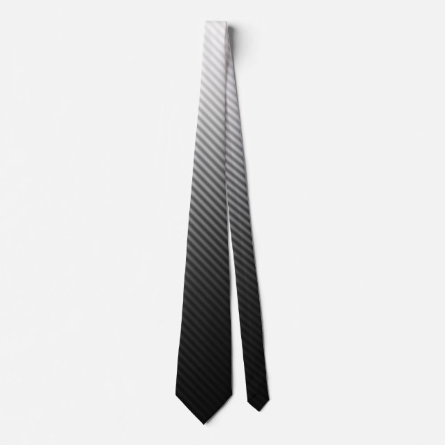Gradient Cool Stylish Trendy Black & White Streife Krawatte (Vorderseite)