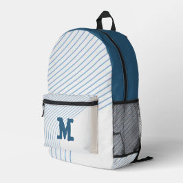 Gradient dynamic curve Abstract minimal Monogram Bedruckter Rucksack