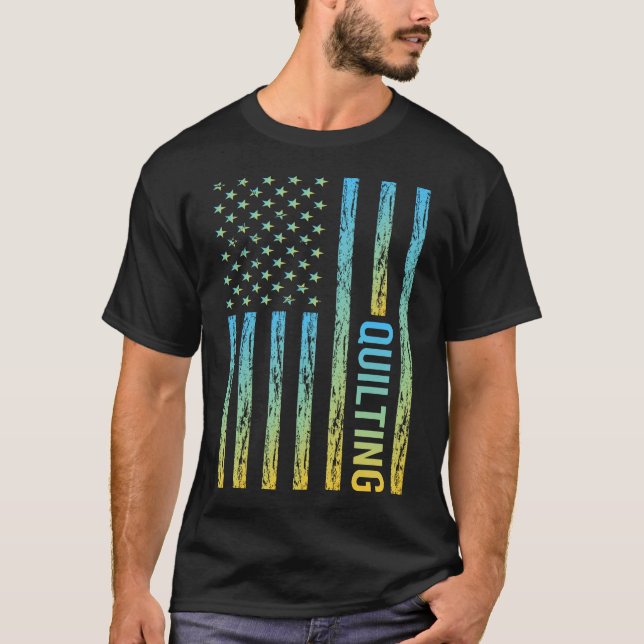 Gradient Flag 02 Quilting Quilt Quilter T-Shirt (Vorderseite)