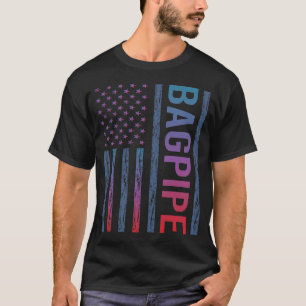 Gradient-Flag Dudelsack Dudelsackspieler T-Shirt