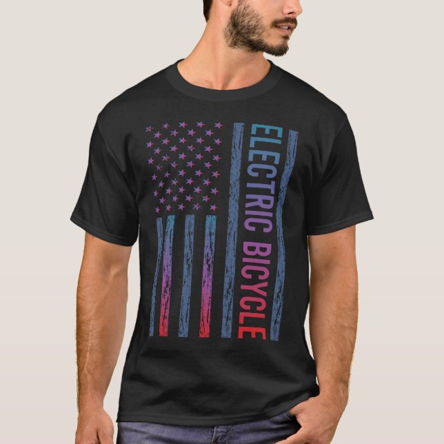 Gradient Flag Electric Bicycle E Bike Ebike T-Shirt (Vorderseite)