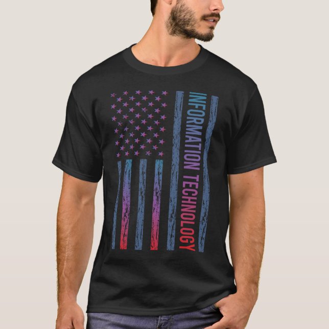 Gradient Flag Informationstechnologie T-Shirt (Vorderseite)