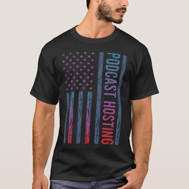 Gradient Flag Podcast Hosting T-Shirt (Vorderseite)