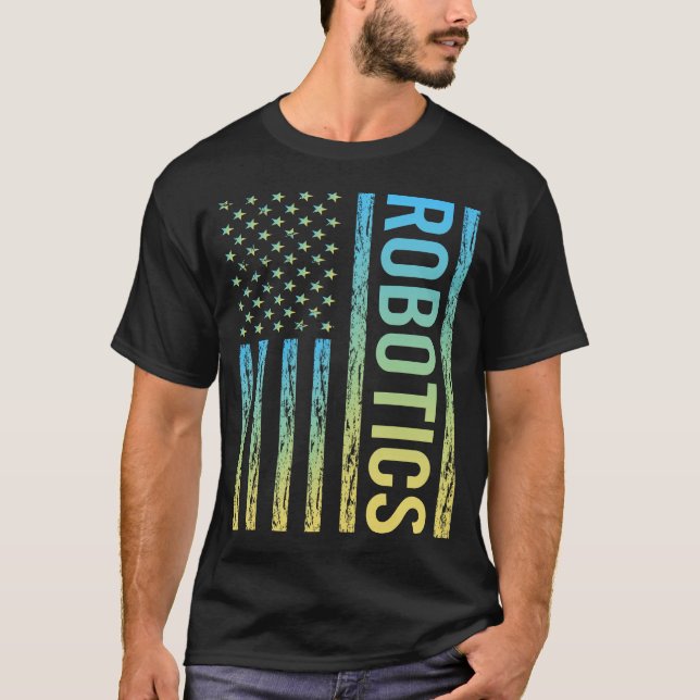 Gradient Flag Robotics Roboter Roboter T-Shirt (Vorderseite)