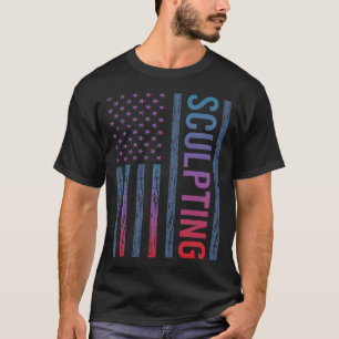 Gradient-Flag-Skulptur Bildhauer Skulptur T-Shirt
