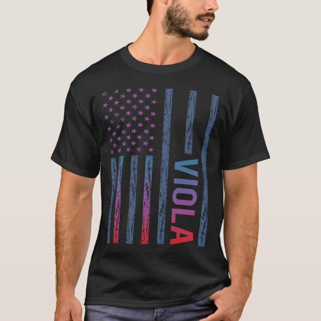 Gradient Flag Viola Violist T-Shirt (Vorderseite)