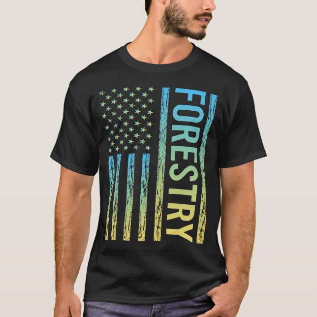 Gradient-Flagge Forstwirtschaft T-Shirt (Vorderseite)
