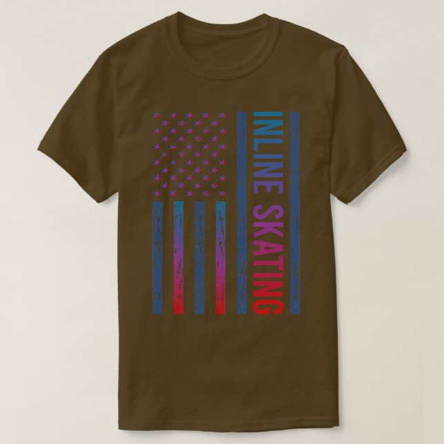 Gradient-Flagge Inline-Skating Skate Skater T-Shirt (Design vorne)