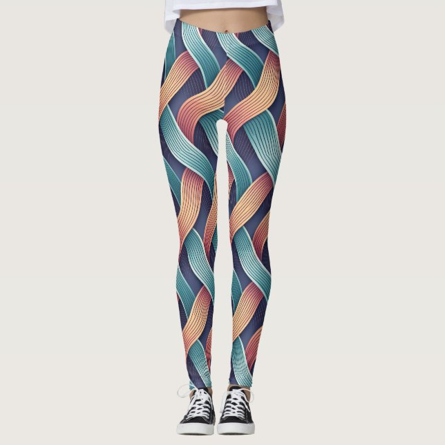 Gradient Flow Illusion | Seamless Abstract 3D Leggings (Vorderseite)