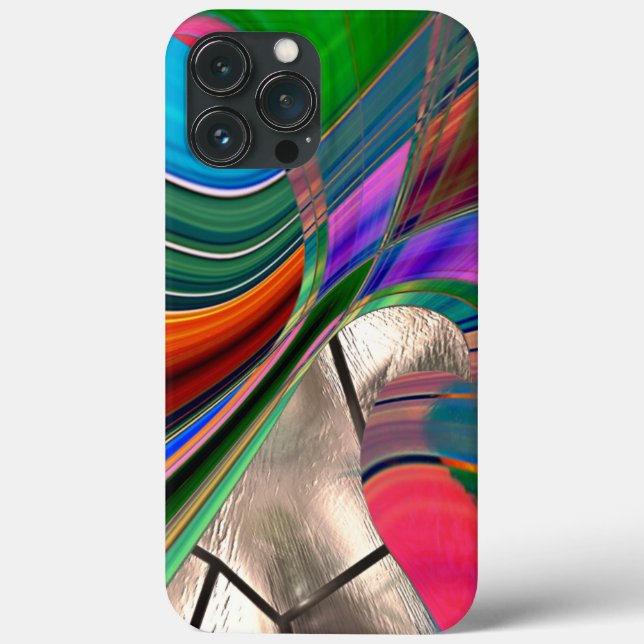 Gradient gebogene Streifen und metallische Scheibe Case-Mate iPhone Hülle (Rückseite)