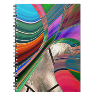 Gradient gebogene Streifen und metallische Scheibe Notizblock