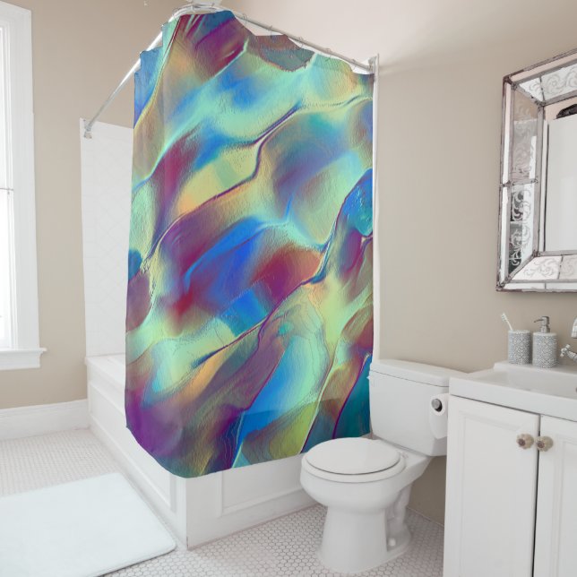 Gradient gefärbte Felsdüne mit weichem, hellem Duschvorhang (Beispiel)