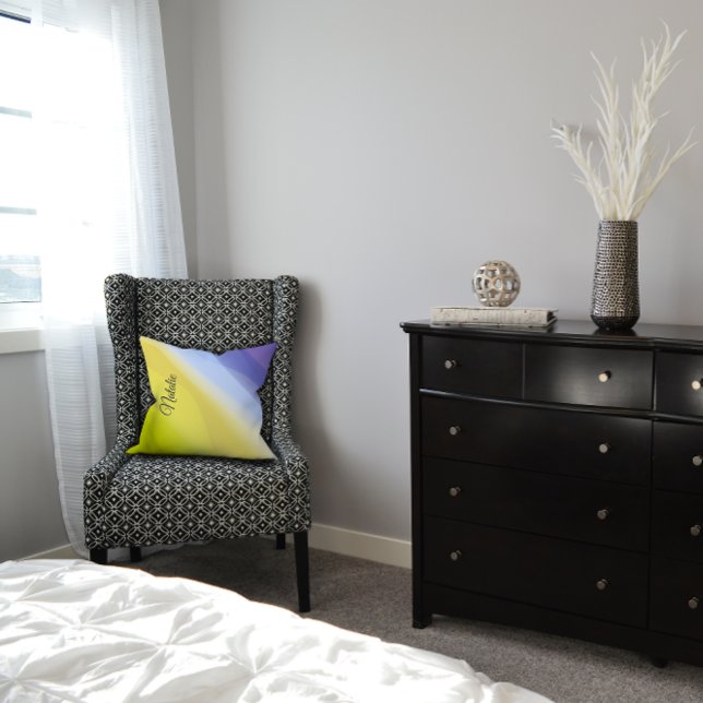 Gradient gelb grün Lavendel Name Throw Kissen (Von Creator hochgeladen)