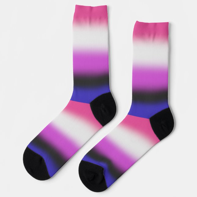 Gradient Genderfluid-Stolzflagge Socken (Linkes Detail)