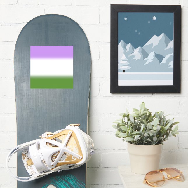 Gradient Genderqueer Pride Flag - Genderqueer Flag Aufkleber (Snowboard)