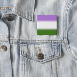 Gradient Genderqueer Pride Flag - Genderqueer Flag Button