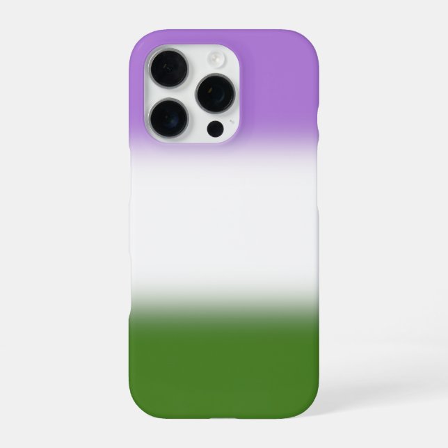 Gradient Genderqueer Pride Flag - Genderqueer Flag iPhone Hülle (Rückseite)