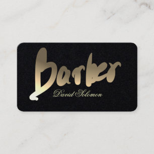 Gradient Gold Barbier-Typografie Premium Schwarz Visitenkarte