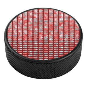 Gradient grau und rot Blockmuster Eishockey Puck