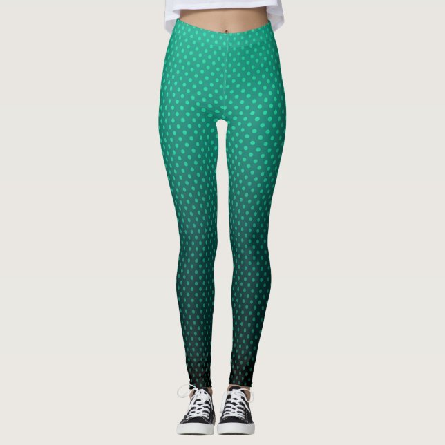 Gradient graue Polka Punkte drucken abstrakte Femi Leggings (Vorderseite)