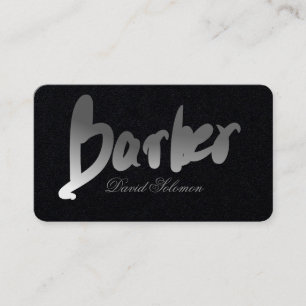 Gradient Gray Barber Typografie Premium Black Visitenkarte