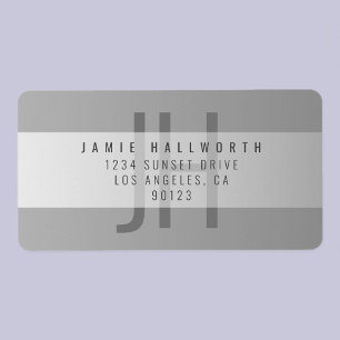 Gradient Gray MIT MONOGRAMM RÜCKSENDEADRESSE Adressaufkleber