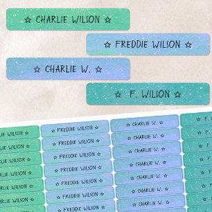 Gradient Green Blue Color Codierte wasserdichte Be Etiketten