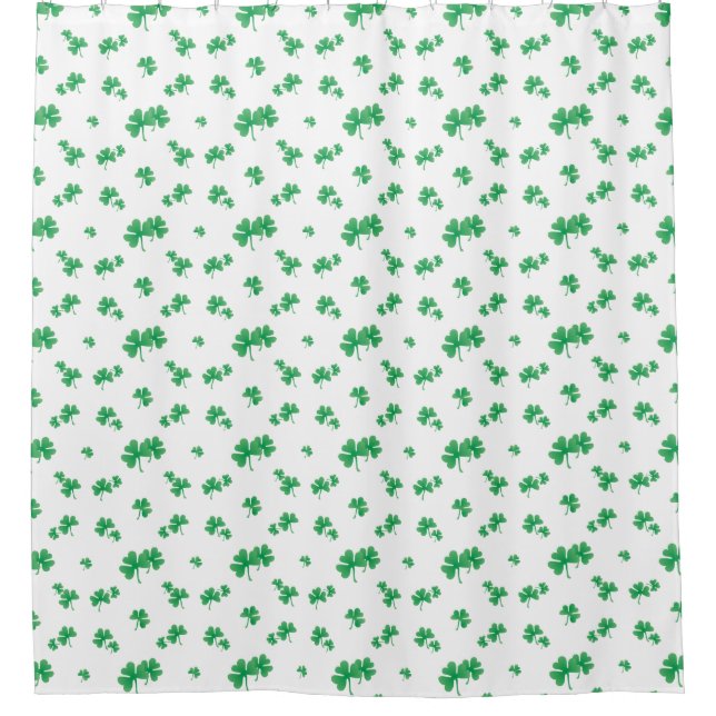 Gradient Green Irish Kleeblatt Pattern Duschvorhang (Vorderseite)