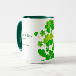 Gradient Green Layered Shamrock Gold Lucky Tasse
