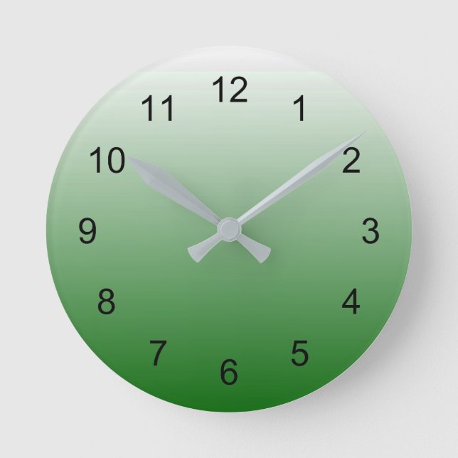 Gradient Green Runde Wanduhr (Vorderseite)