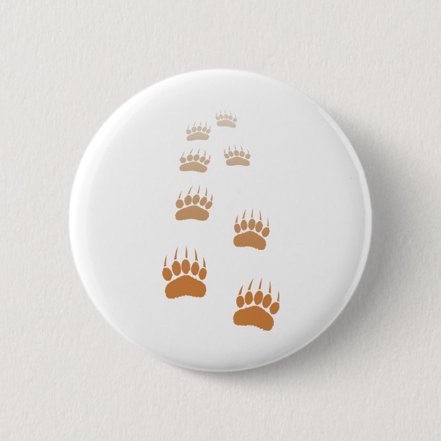Gradient Grizzly Bär Paw Print Button (Vorderseite)