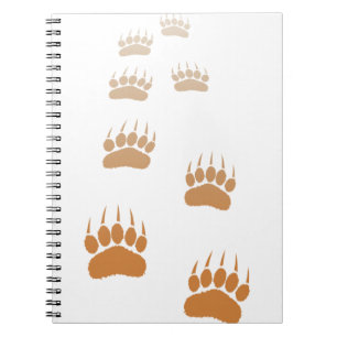 Gradient Grizzly Bär Paw Print Notizblock