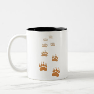 Gradient Grizzly Bär Paw Print Zweifarbige Tasse