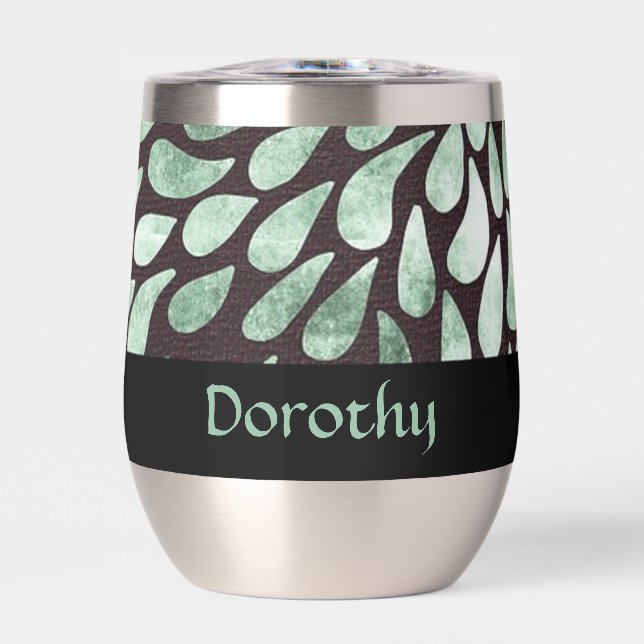 Gradient grüne Blätter auf schwarz (Vorderseite)