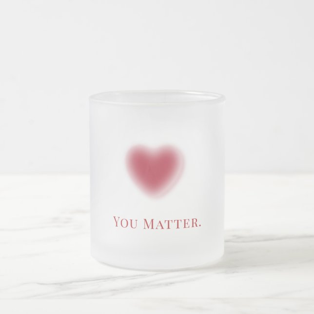 Gradient Heart Mattiert Glass Tasse (Mittel)