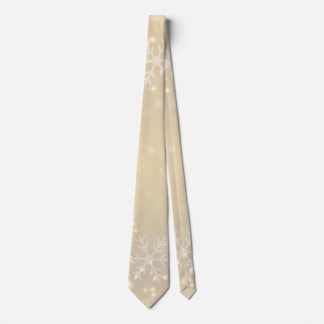Gradient Ivory White Christmas Neck Tie Krawatte (Vorderseite)