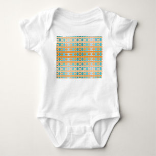 Gradient Kariert Orange Baby Strampler