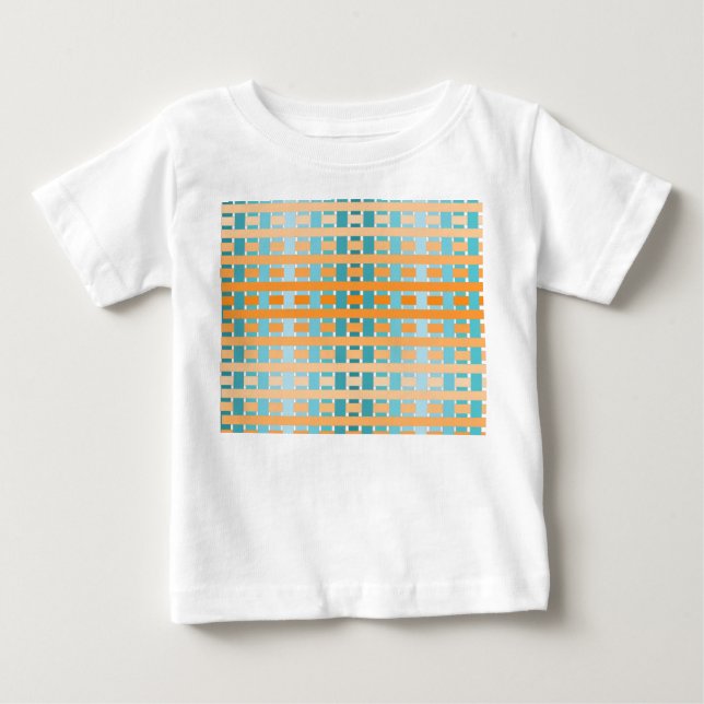 Gradient Kariert Orange Baby T-shirt (Vorderseite)