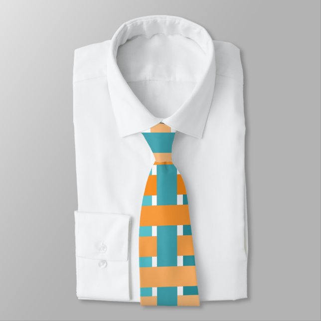 Gradient Kariert Orange Krawatte (Gebunden)