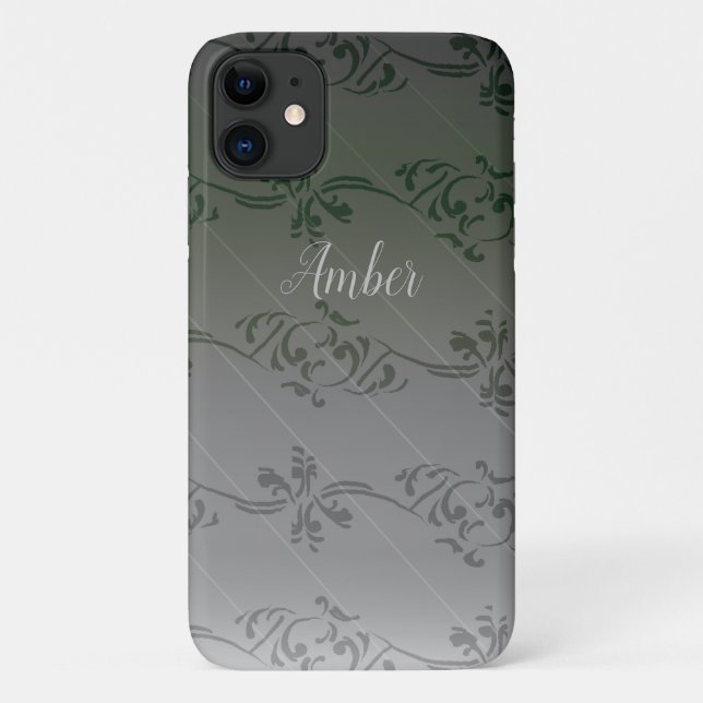 Gradient Leaf Muster Personalisiert Case-Mate iPhone Hülle (Rückseite)