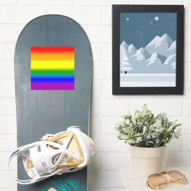 Gradient LGBTQ+ Rainbow Prilag Flag - Regenbogenfl Aufkleber (Snowboard)