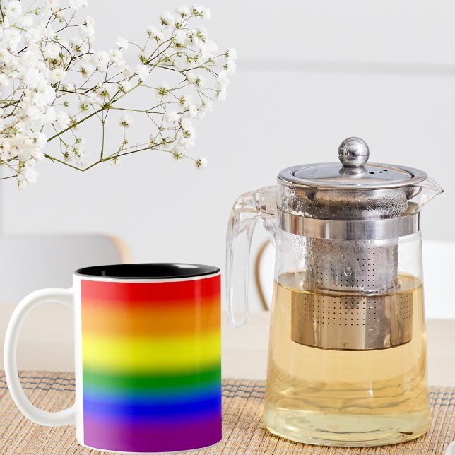 Gradient LGBTQ+ Rainbow Prilag Flag - Regenbogenfl Zweifarbige Tasse (Von Creator hochgeladen)