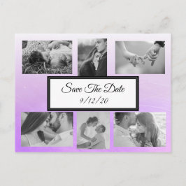 Gradient Lila Foto Save the Date Postkarte