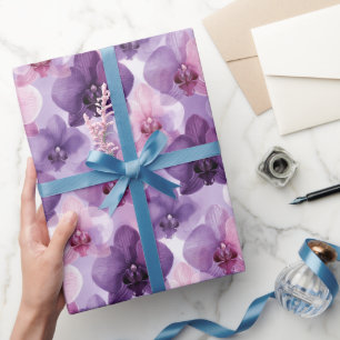 Gradient Lila Orchideenschichten Geschenkpapier