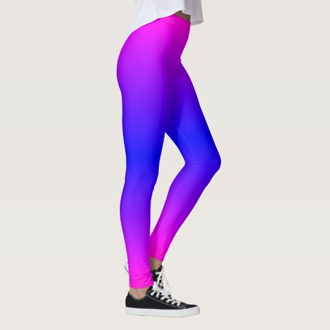 Gradient Lila Pink Blue Neon Leggings Party Time (Rechts)