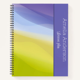 Gradient lime green lavenname Teacher Planner Notizbuch